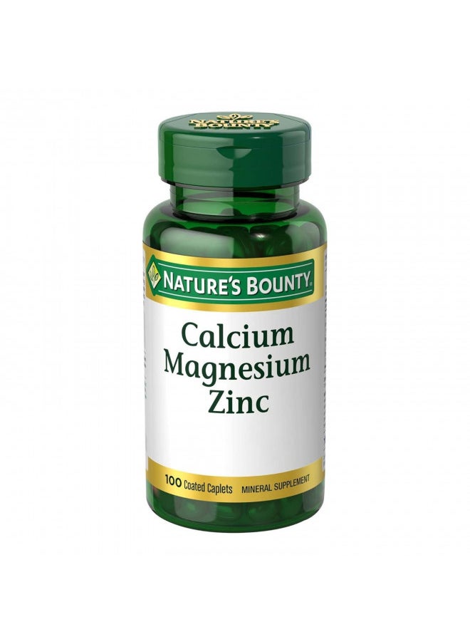 NATURE'S BOUNTY - Nature's Bounty Calcium Magnesium & Zinc Caplets, Immune & Supporting Bone Health, 100 Count - Image 1