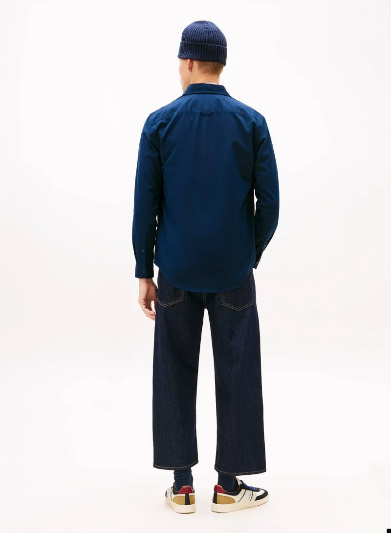 تومي جينز قميص بقصّة عادية من التويل