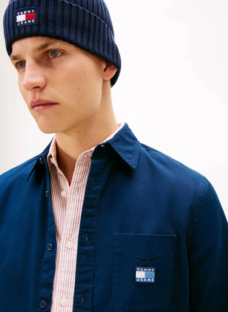 TOMMY JEANS Dark Night Navy Washed Twill Regular Shirt for Men | Best Price UAE