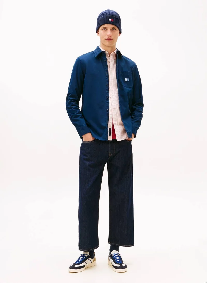 TOMMY JEANS Dark Night Navy Washed Twill Regular Shirt for Men | Best Price UAE