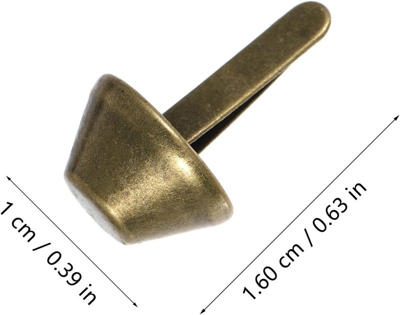 BCOATH 100pcs DIY Bag Feet Studs Leathercraft Bucket-Shaped Handbag Bottom Spikes Copper Color 10mm for Purse Making Accessories - Image 2