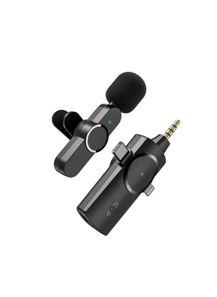 Generic Houmt Clip on Microphone - Wireless Lavalier Microphone for iPhone, Laptop, Computer, Android Phones, Camera - 3 in 1 Wireless Microphone for Podcast, Video Recording, TikTok - Mini Microphone  - Image 3
