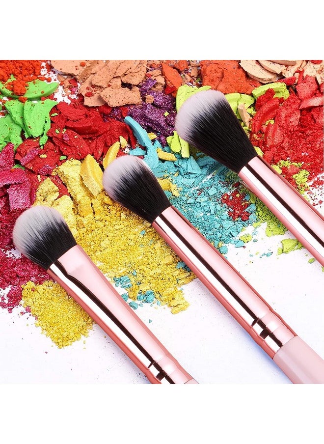 MSQ Eye Makeup Brushes 8Pcs Eyeshadow Makeup Brushes Set With Soft Synthetic Hairs & Real Longer Wood Handle For Eyeshadow Eyeliner Blending Lip(Pink)  - Image 4
