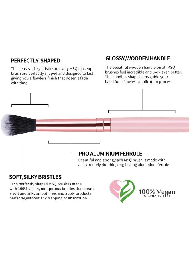 MSQ Eye Makeup Brushes 8Pcs Eyeshadow Makeup Brushes Set With Soft Synthetic Hairs & Real Longer Wood Handle For Eyeshadow Eyeliner Blending Lip(Pink)  - Image 2