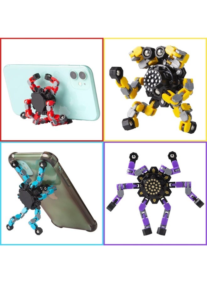 حديقة الألعاب سبينرات فidget قابلة للتحويل (4 قطع) – ألعاب حسية لتخفيف التوتر للأطفال والبالغين | جيروس فينجر للطيف التوحدي و ADHD | هدايا مثالية وملئ سلال عيد الفصح - Image 5