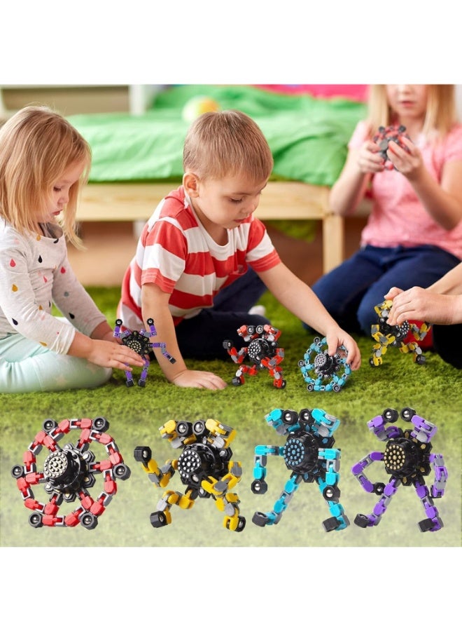 حديقة الألعاب سبينرات فidget قابلة للتحويل (4 قطع) – ألعاب حسية لتخفيف التوتر للأطفال والبالغين | جيروس فينجر للطيف التوحدي و ADHD | هدايا مثالية وملئ سلال عيد الفصح - Image 3