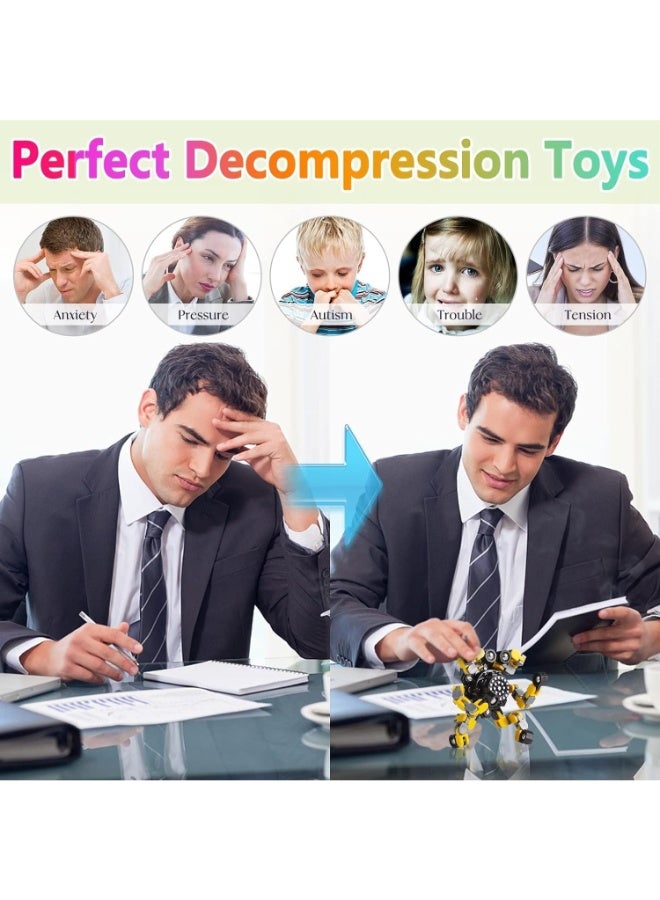 حديقة الألعاب سبينرات فidget قابلة للتحويل (4 قطع) – ألعاب حسية لتخفيف التوتر للأطفال والبالغين | جيروس فينجر للطيف التوحدي و ADHD | هدايا مثالية وملئ سلال عيد الفصح - Image 4