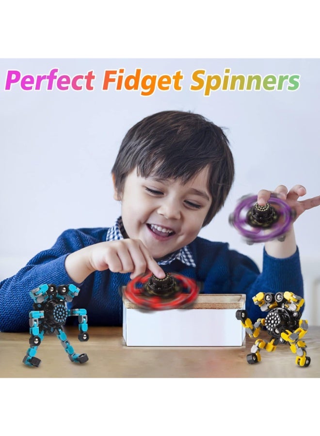 حديقة الألعاب سبينرات فidget قابلة للتحويل (4 قطع) – ألعاب حسية لتخفيف التوتر للأطفال والبالغين | جيروس فينجر للطيف التوحدي و ADHD | هدايا مثالية وملئ سلال عيد الفصح - Image 2