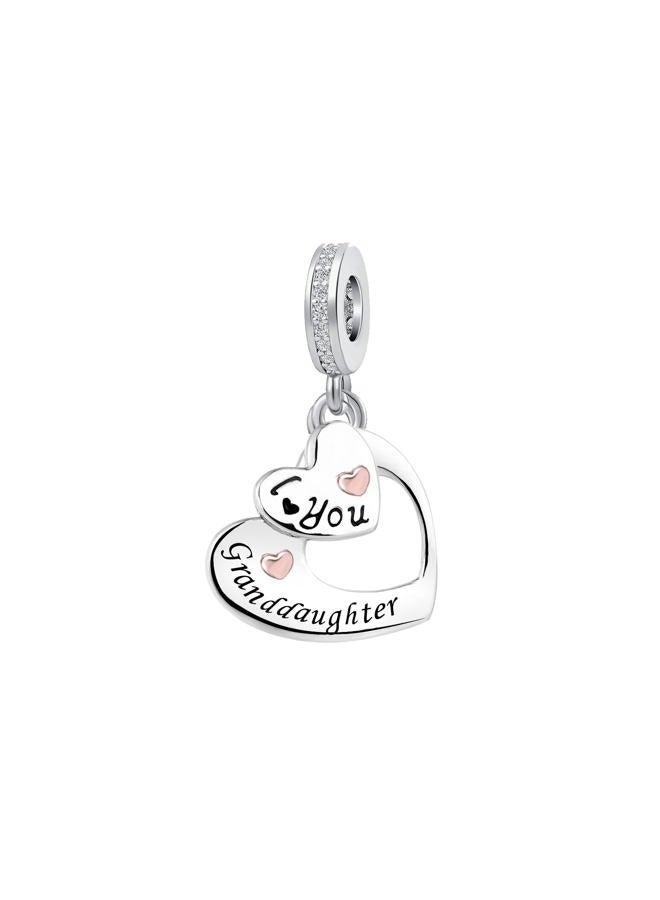 ZakiaHo Granddaughter Love Heart Charms for Pandora Bracelets Christmas Birthday Gifts Womens Rose Gold Plated Jewelry Comaptible with Pandora Charms Bracelets - Image 1