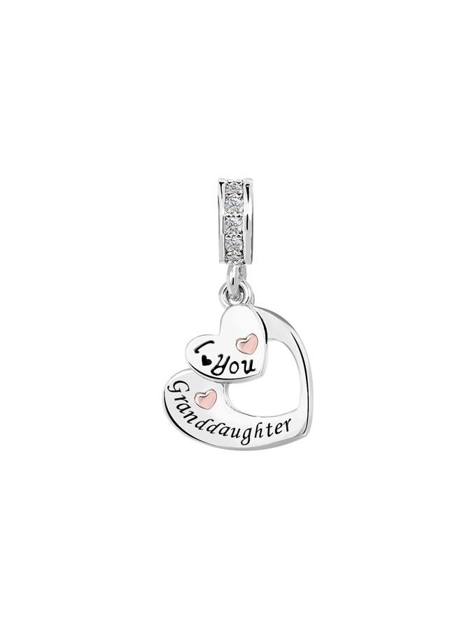 ZakiaHo Granddaughter Love Heart Charms for Pandora Bracelets Christmas Birthday Gifts Womens Rose Gold Plated Jewelry Comaptible with Pandora Charms Bracelets - Image 2