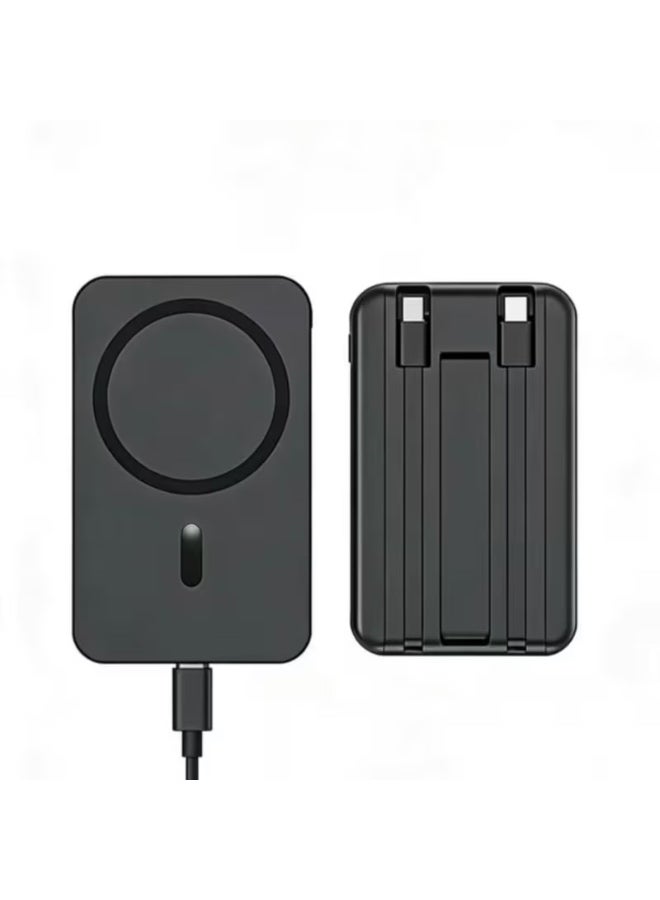 Genrics Magnetic power bank with fast charging output, 10000mAh large capacity | Built-in Apple and Type-C charging cables, lightweight and portable, a commuting essential, compatible with multiple devices, suitable for various scenarios, and includes a stand. - Image 4
