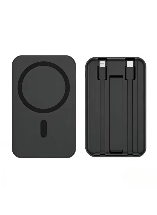 Genrics Magnetic power bank with fast charging output, 10000mAh large capacity | Built-in Apple and Type-C charging cables, lightweight and portable, a commuting essential, compatible with multiple devices, suitable for various scenarios, and includes a stand. - Image 2