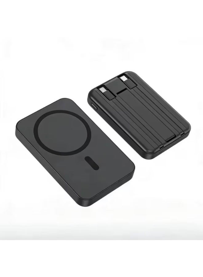 Genrics Magnetic power bank with fast charging output, 10000mAh large capacity | Built-in Apple and Type-C charging cables, lightweight and portable, a commuting essential, compatible with multiple devices, suitable for various scenarios, and includes a stand. - Image 5