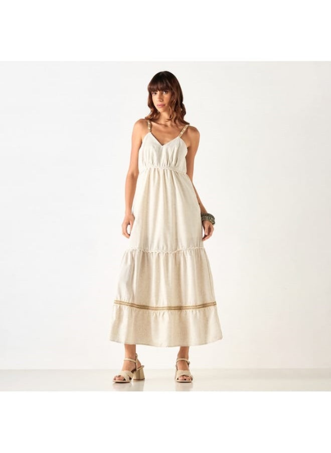 2Xtremz - 2Xtremz Lace Detail Sleeveless Tiered Dress with V-neck - Image 1
