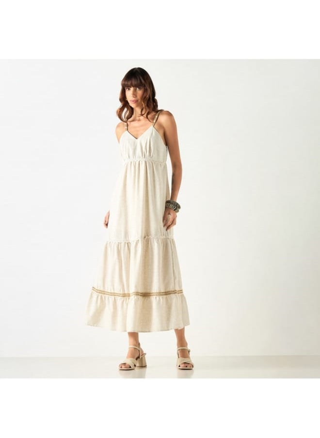 2Xtremz - 2Xtremz Lace Detail Sleeveless Tiered Dress with V-neck - Image 1