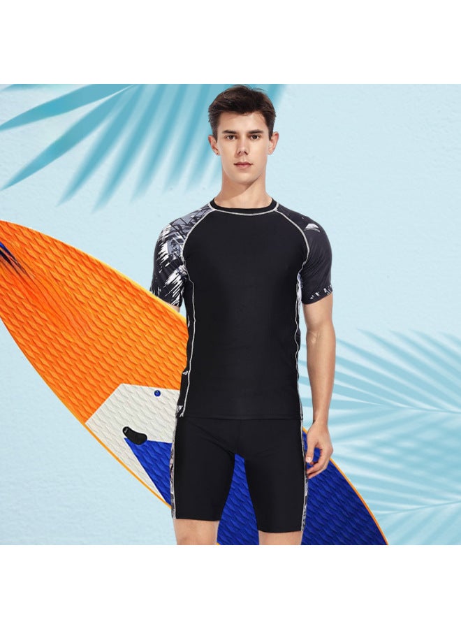 إسكدنيا شورت سباحة رجالي، شورت سباحة رجالي، شورت سباحة رجالي بخمس نقاط، سريع الجفاف ومضاد للإحراج، ملابس سباحة رجالية، شورت شاطئ - اللون: 62215 رمادي - - Image 4