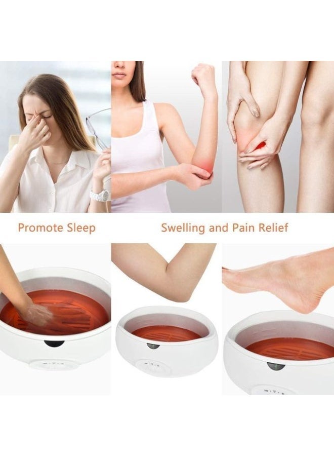 جهاز تسخين شمع البارافين الاحترافي لليدين والقدمين - سعة 2.3 لتر وقوة 200 واط - حمام شمع ساخن للمنتجعات الصحية (سبا) والمنزل - لون برتقالي - Image 2