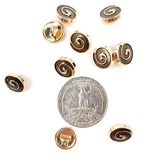 Craftisum Decorative Enamel Copper Swirl Sewing Shank Buttons 20 Pcs - 10mm, 13/32" - Image 3