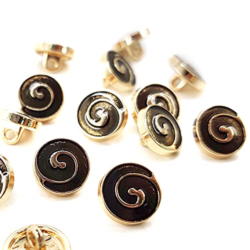 Craftisum Decorative Enamel Copper Swirl Sewing Shank Buttons 20 Pcs - 10mm, 13/32" - Image 4