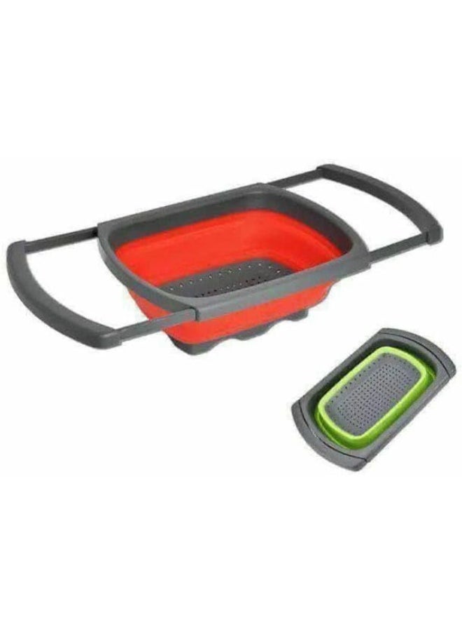 Generic - Multi-purpose rectangular kitchen colander - convenient design for draining vegetables and fruits and saving space SH - Image 1