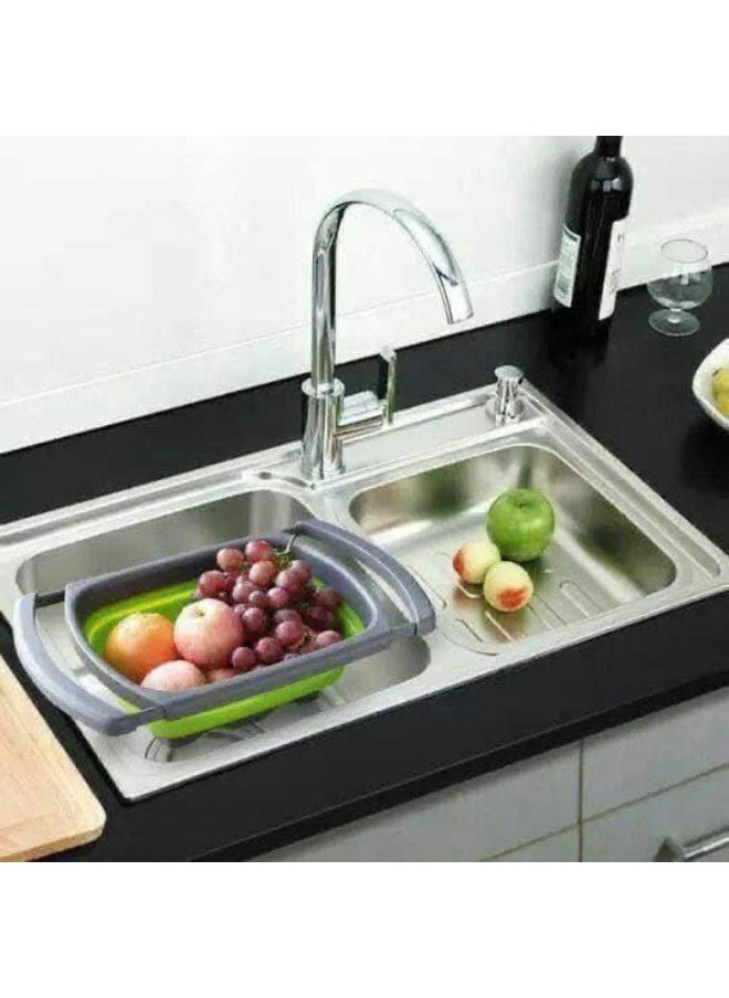 Generic - Multi-purpose rectangular kitchen colander - convenient design for draining vegetables and fruits and saving space SH - Image 1