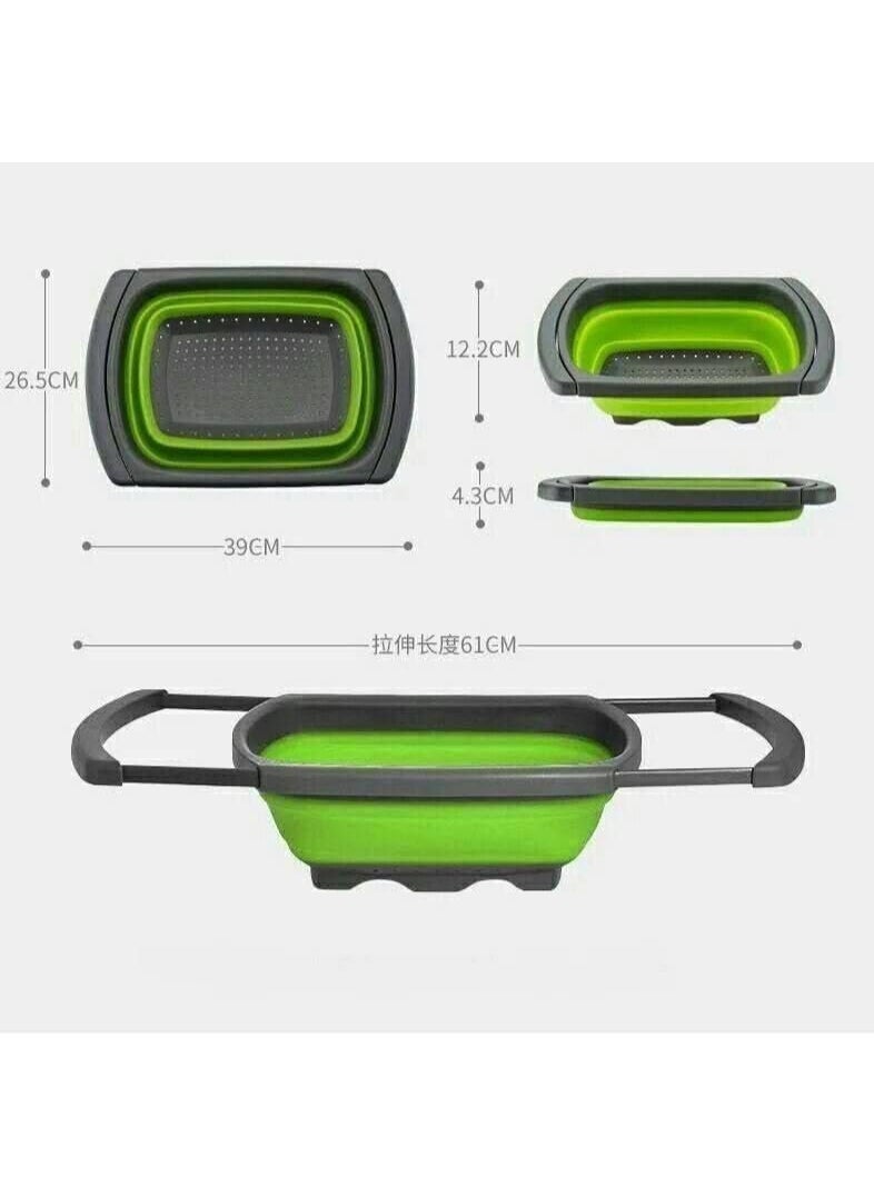 Generic - Multi-purpose rectangular kitchen colander - convenient design for draining vegetables and fruits and saving space SH - Image 1