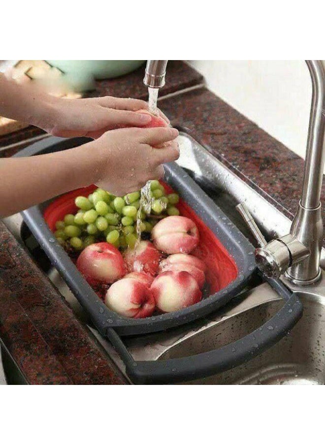 Generic - Multi-purpose rectangular kitchen colander - convenient design for draining vegetables and fruits and saving space SH - Image 1