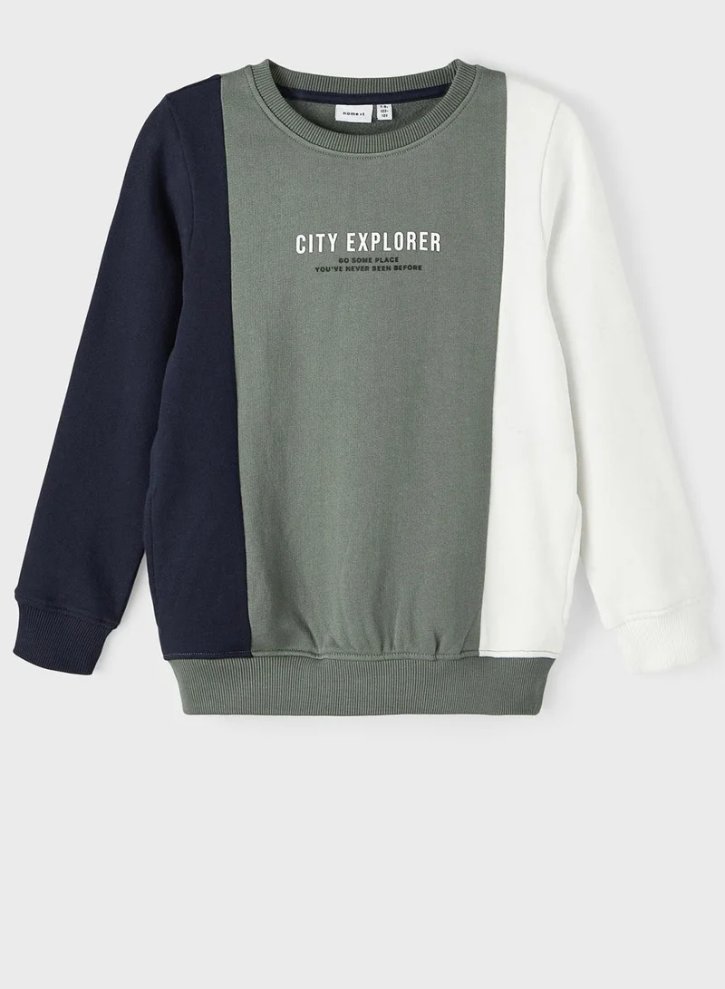 NAME IT Kids Color Block Sweatshirt