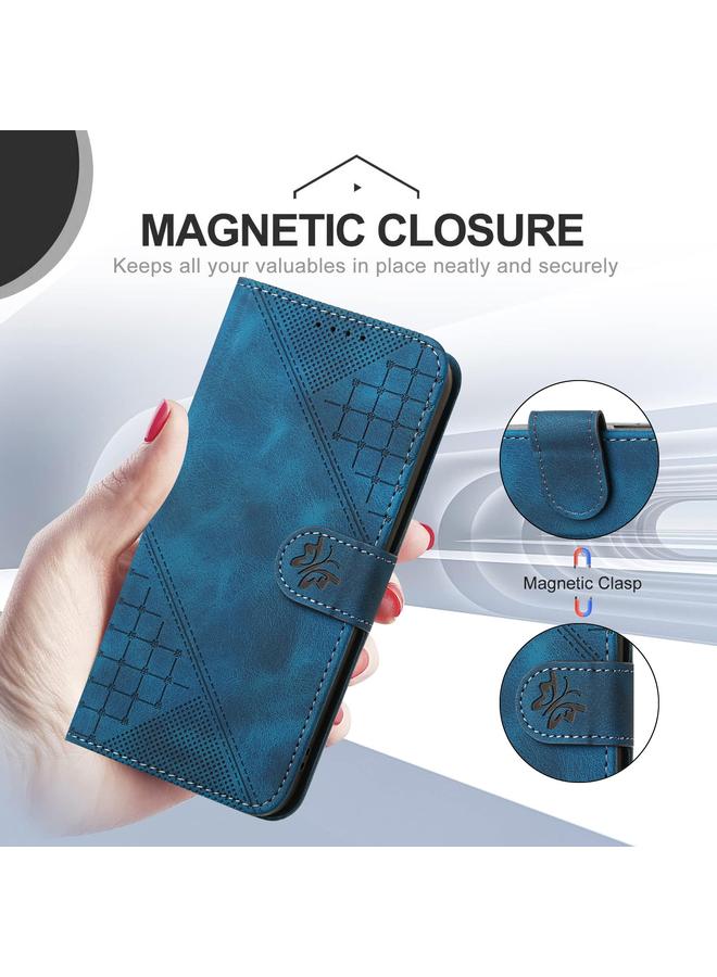 S-TOP Case For OPPO F19 Pro+ / A94 4G Grid Butterfly Embossed Pattern Leather Phone Case with Lanyard - Image 5