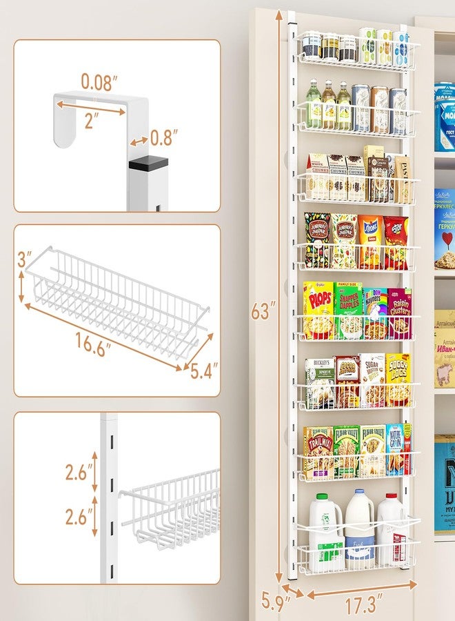 MIAOLI Over the Door Pantry Organizer, 8-Tier Adjustable Spice Rack Cabinet Door Shelves, Hanging Seasoning Organizer for Kitchen Bathroom, Laundry Room Organization, White - Image 3