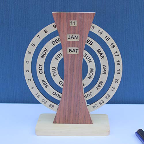 IVEI Rotating Perpetual Calendar/Wooden Forever Calendar/Never Ending Calendar, Wooden Calendar, Corporate Gift - Image 2