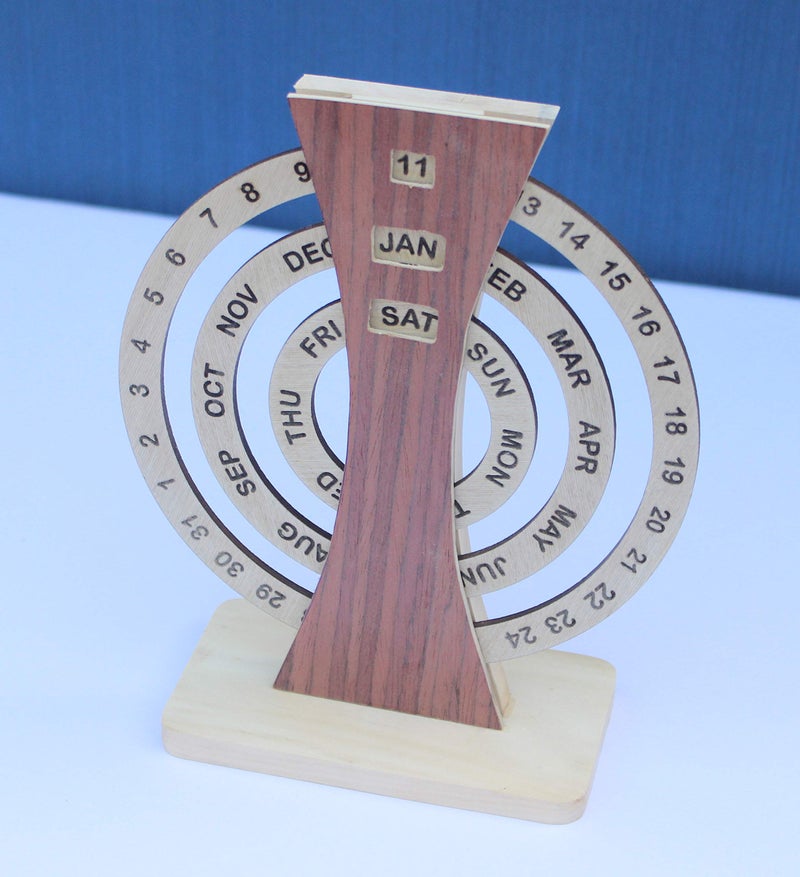 IVEI Rotating Perpetual Calendar/Wooden Forever Calendar/Never Ending Calendar, Wooden Calendar, Corporate Gift - Image 4
