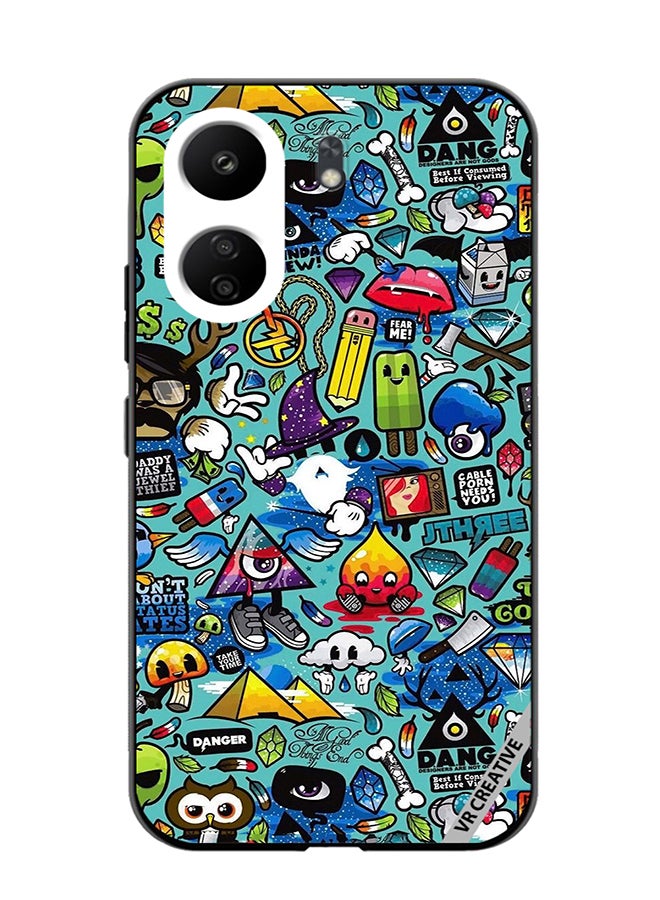 VR CREATIVE Protective Case Cover For Xiaomi Redmi 13C Design Multicolour - Image 1