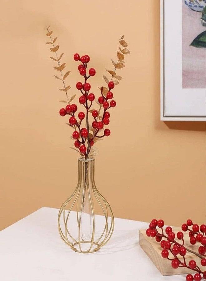 VRB DecTM 1 Pcs Metal Frame Test Tube Vase for Flower,Items Vase,Gift, Home Decor, Bedroom, Office Corner, Living Room,Aesthetic, Nordic Decoration (Design 2) - Image 1
