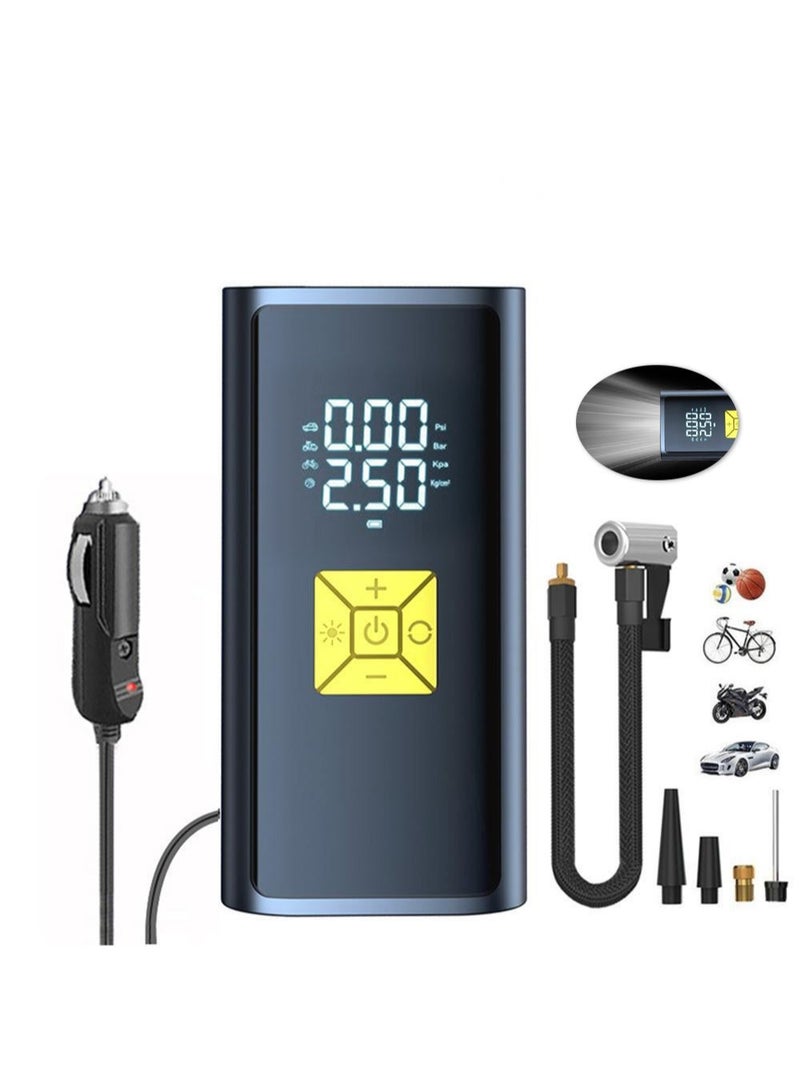Generic Car Air Pump Car Tyre Inflator Air Compressor with Auto Stop and LED Light Fast Portable Air Pump 150 PSI Fast Inflation with LCD Dual Screen for Car Bicycle Motorcycle Ball Air Mattress  - Image 1
