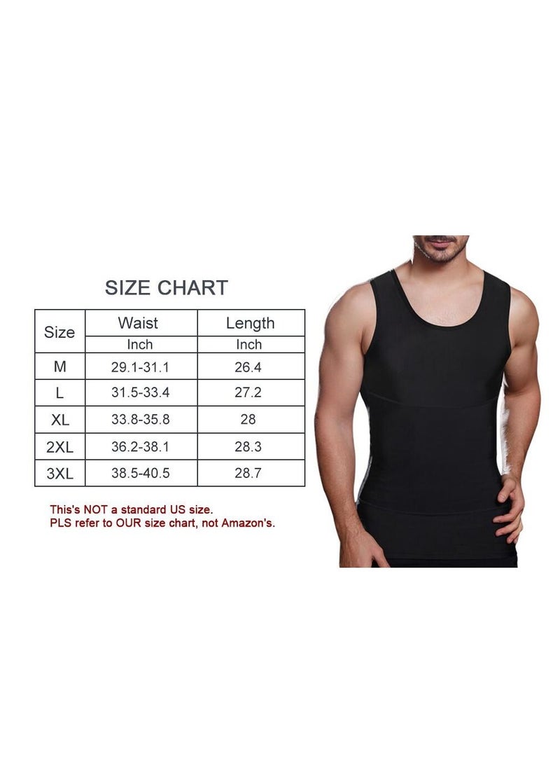 MIXDE Mens Slimming Body Shaper Vest  Gynecomastia Compression Shirts  Tummy Control Undershirts - Change in Seconds  - Image 3