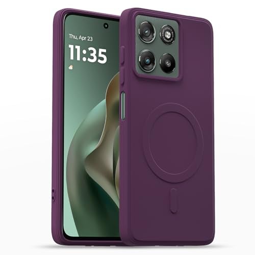 Pikkme Back Cover for Motorola Moto G67 Power 5G / G57 Power 5G Soft Matte Silicone Mag-Safe Design (Mag-Safe Not Support) Camera Protection | Slim Fit Bumper Cover (Purple) - Image 1