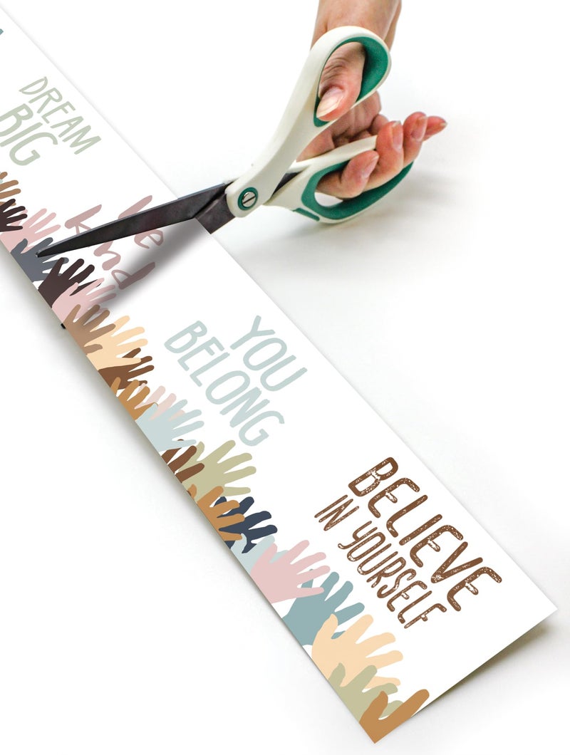 Teacher Created Resources Everyone is Welcome Helping Hands Straight Rolled Border Trim - 50ft - Decorate Bulletin Boards, Walls, Desks, Windows, Doors, Lockers, Classrooms, Homeschool & Offices - Image 3