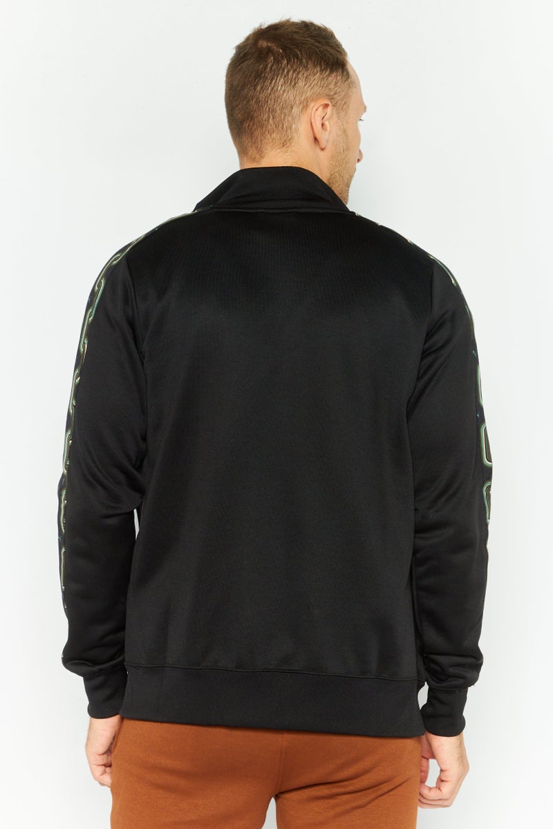 PUMA سويت شيرت رياضي للرجال بأكمام طويلة، أسود - Image 4