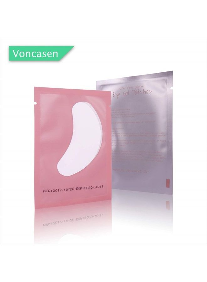 Voncasen 100 زوج من وسادات الجل لتمديد الرموش، وسادات مريحة وباردة تحت العين لتمديد الرموش، أداة تجميل لرقع العين - Image 2