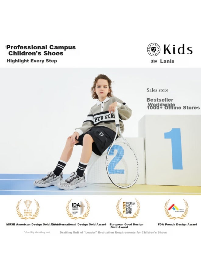 Taranis Tyrannis Kids Spring/summer Children's Sports Shoes With Rotating K Breathable Mesh Shoes Boys Outdoor Running Shoes Apricot Size 34 - Image 4