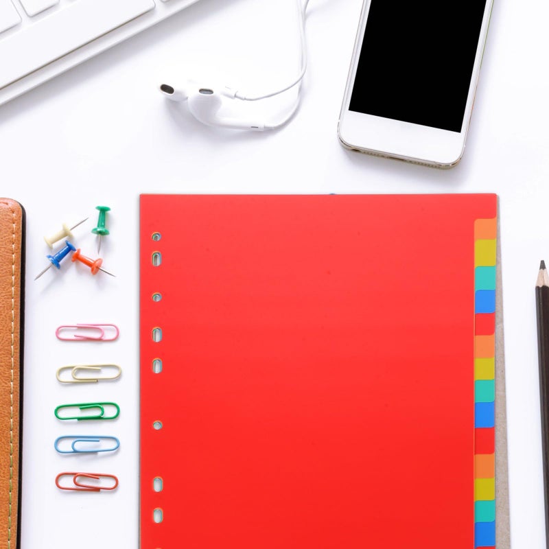 A4 11 Hole Punched Index Dividers 20 Section Plastic Binder Tabs for Filing Organizers - Image 5
