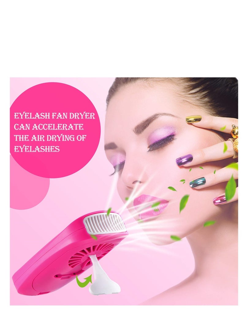 SYOSI Rechargeable Mini Lash Fan Dryer - 2 Pieces Handheld USB Bladeless Fan for Eyelash Extensions, Portable Air Conditioning Blower