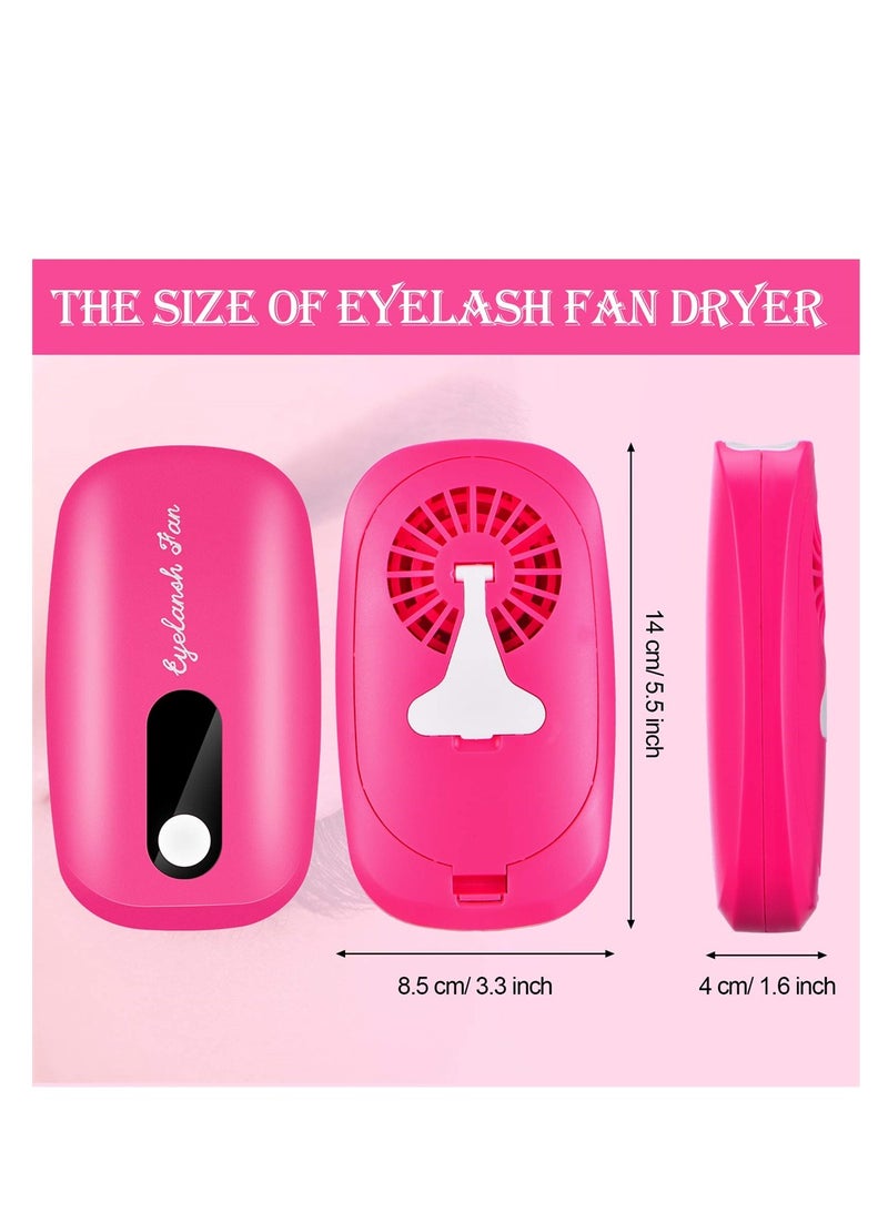 SYOSI Rechargeable Mini Lash Fan Dryer - 2 Pieces Handheld USB Bladeless Fan for Eyelash Extensions, Portable Air Conditioning Blower
