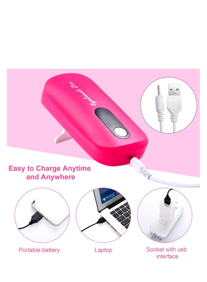 SYOSI Rechargeable Mini Lash Fan Dryer - 2 Pieces Handheld USB Bladeless Fan for Eyelash Extensions, Portable Air Conditioning Blower