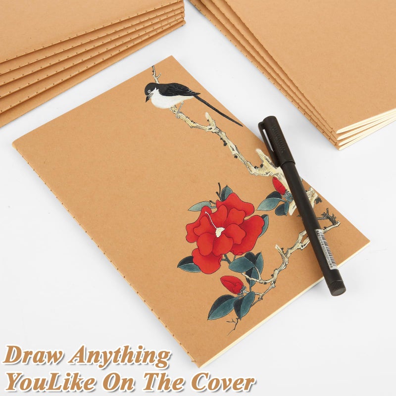 MIVIDE 50 Pack A5 Kraft Notebooks Bulk, 8.3â€ x 5.5â€ Lined Paper Journal Notebooks, 30 Sheets 60 Pages, Lined Travel Notebooks for Writing, Making Plans, School Office Supplies - Image 3