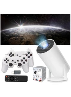 Generic Game Projector HY300 MAX Mini Portable Automatic Keystone Correction 4k Hd Projector 270°Rotation Mini Portable Projector with Two Controllers  - Image 1