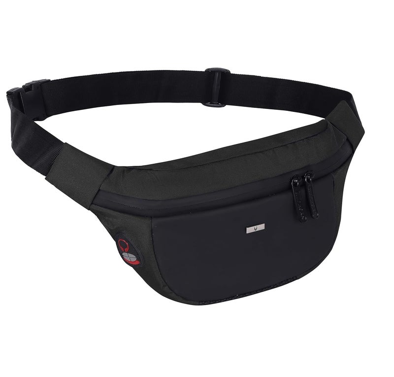 Wildhorn 2.4L Waist Bag for Men Women I Headphone Hole I Ultra Strong Stitching, Sturdy Zippers, Waterproof, Fanny Pack for Hiking Travel Camping Running Sports with Adjustable Strap (Black) - Image 1