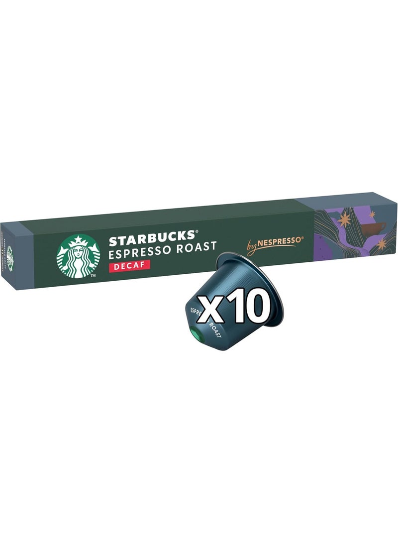 Starbucks NESPRESSO Decaf Espresso Roast COFFEE, 10 Capsules, 57g - Image 1