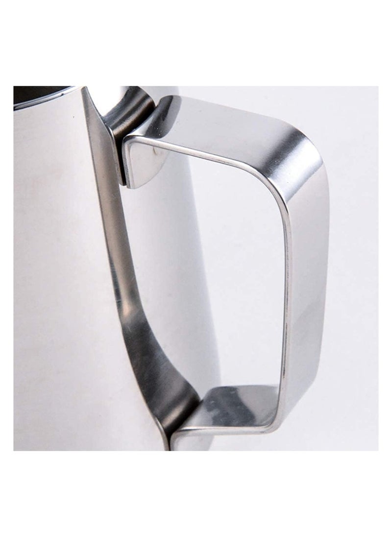 Stainless Steel Milk Frothing Pitcher, 350ml - Stylish Coffee Cup measuring scale and cut edge, perfect for frothing and steaming Use - Milk Frothing pitcher/Espresso Steaming Pitcher